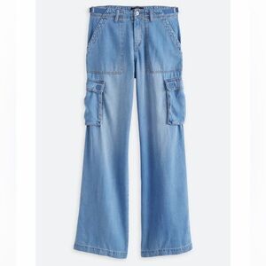 Sanctuary Light Blue Flare Cargo Jeans